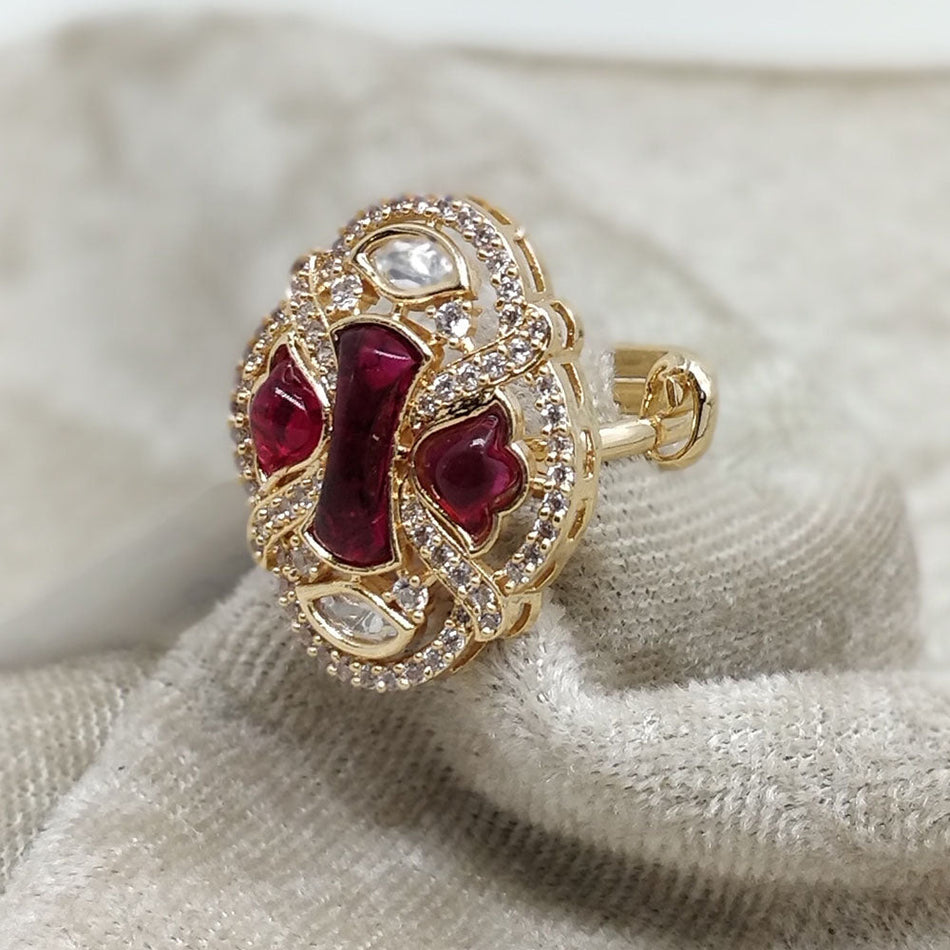 Brass and Copper Ring with Mother Pearl | Bridal Jewellery India