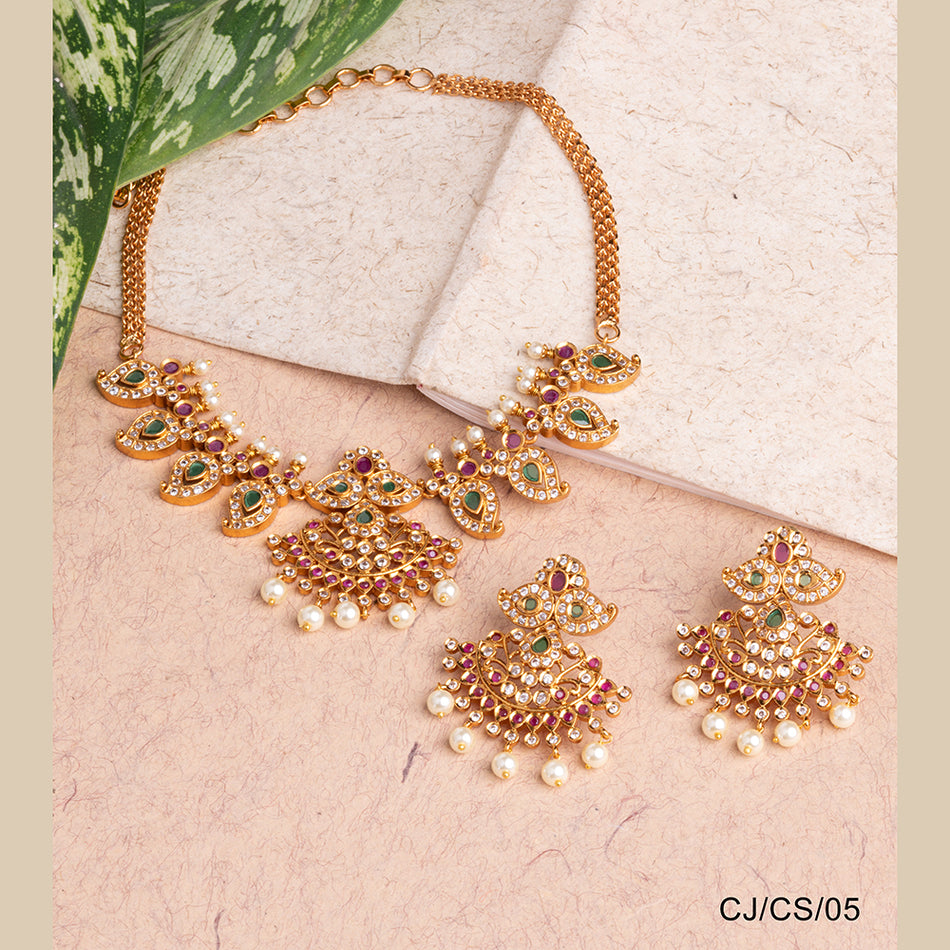 Rajwadi Choker in Brass   Copper | Bridal Jewellery India