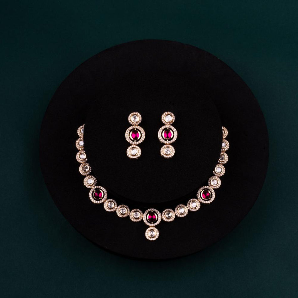 Gold Tone Kundan Necklace for Bridal Wear | Bridal Jewellery India