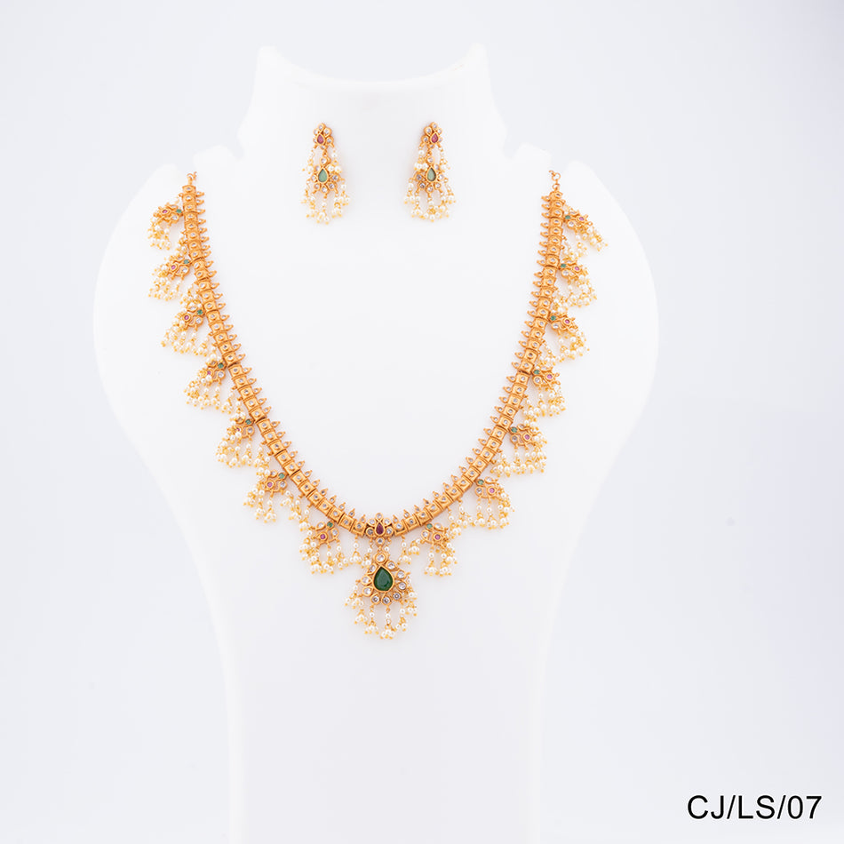 Rajwadi Necklace Set in Brass and Copper | Bridal Jewellery India