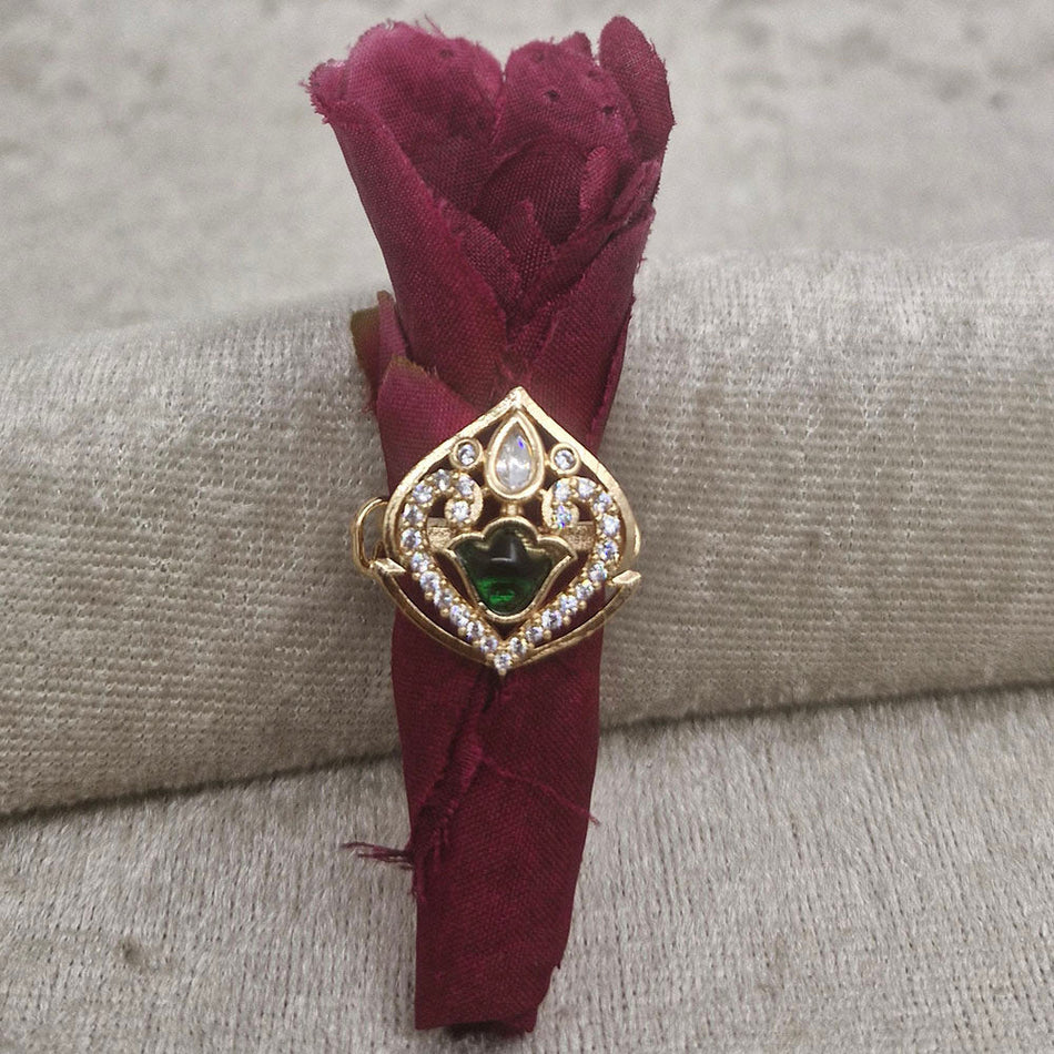 Brass and Copper Ring with Mother Pearl | Bridal Jewellery India