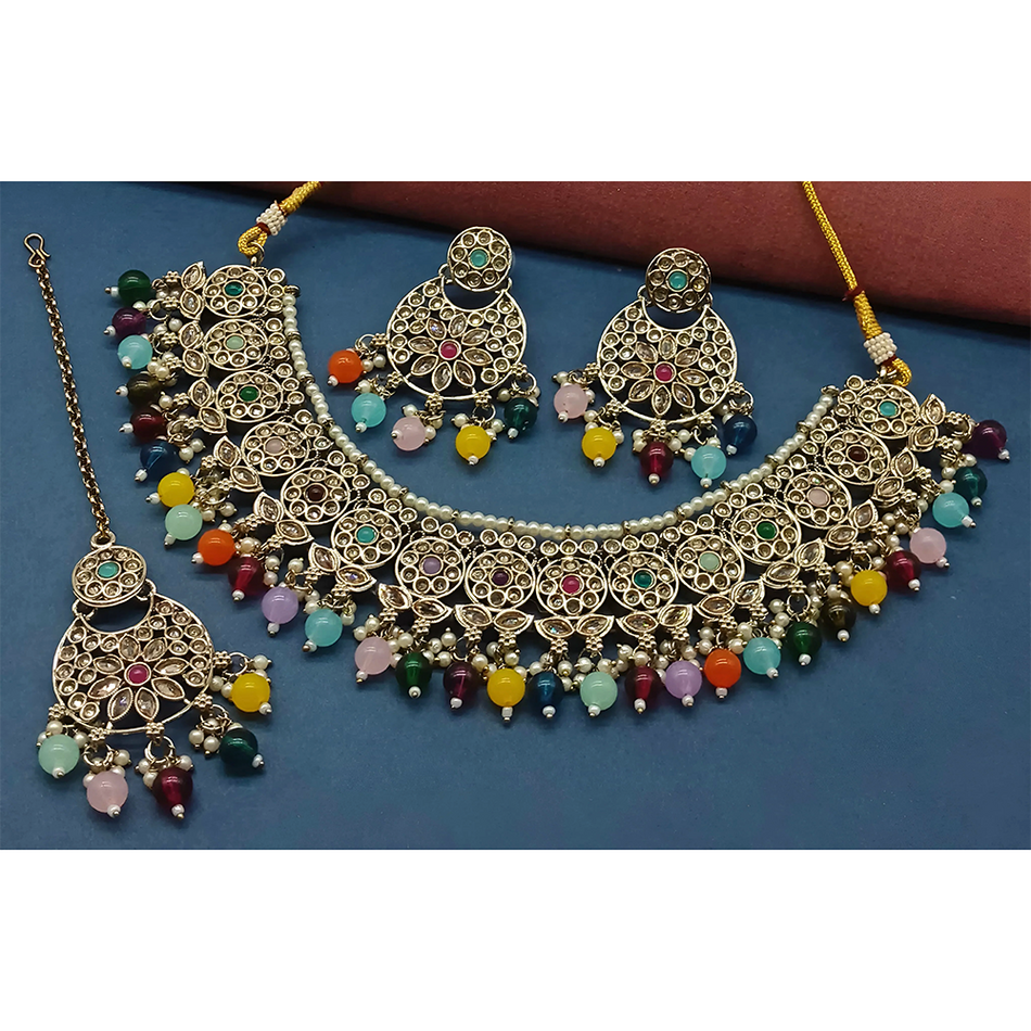 Knight Angel Necklace in Gold Plated | Bridal Jewellery India