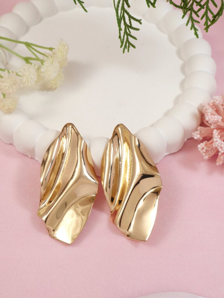 Dangle Earrings in Gold Plated | Bridal Jewellery India