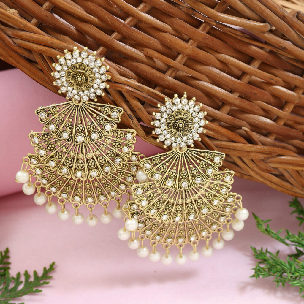 Gold Plated Kundan Earrings for Women | Bridal Jewellery India