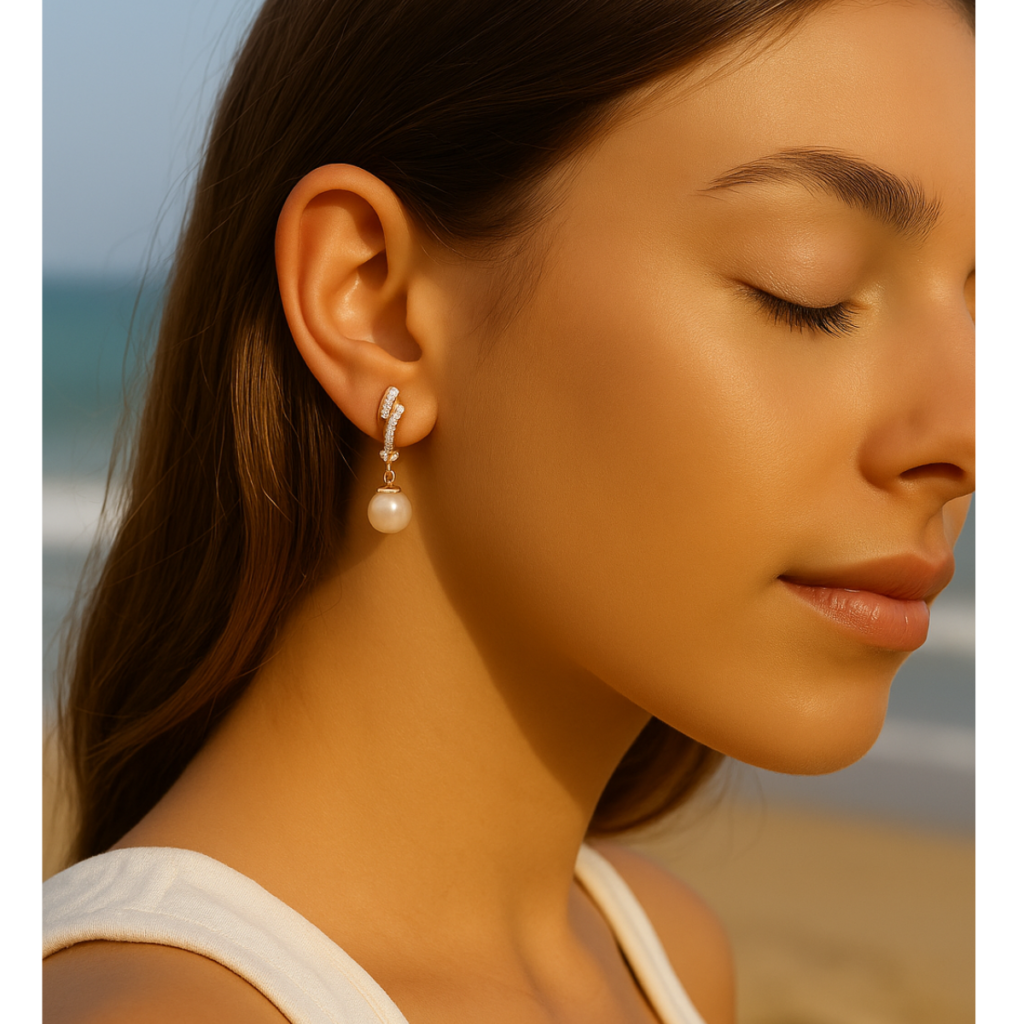 Rose Gold Plated Studs in Cubic Zirconia for Women Occasion | Bridal Jewellery India