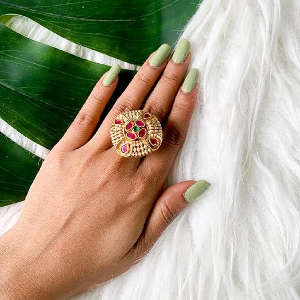 Gold Plated Finger Ring for Women | Bridal Jewellery India