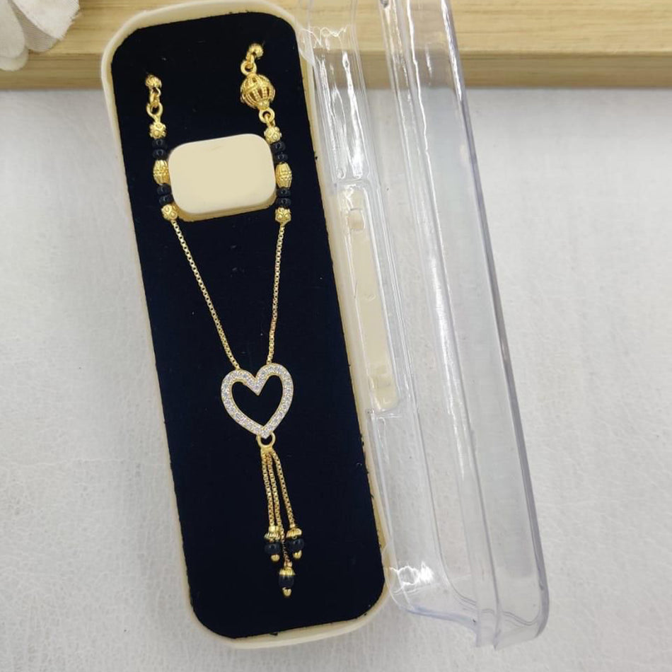 Heart Shape Necklace in Austrian Gold Plated | Bridal Jewellery India