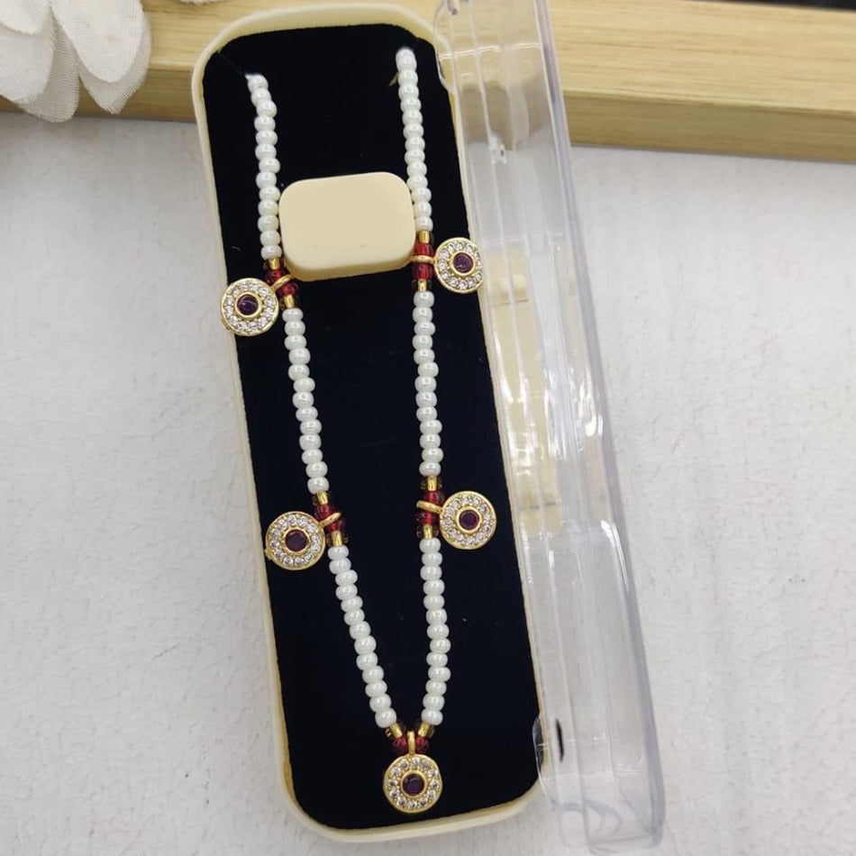 Graceful Pota Necklace in Rose Gold Plated | Bridal Jewellery India