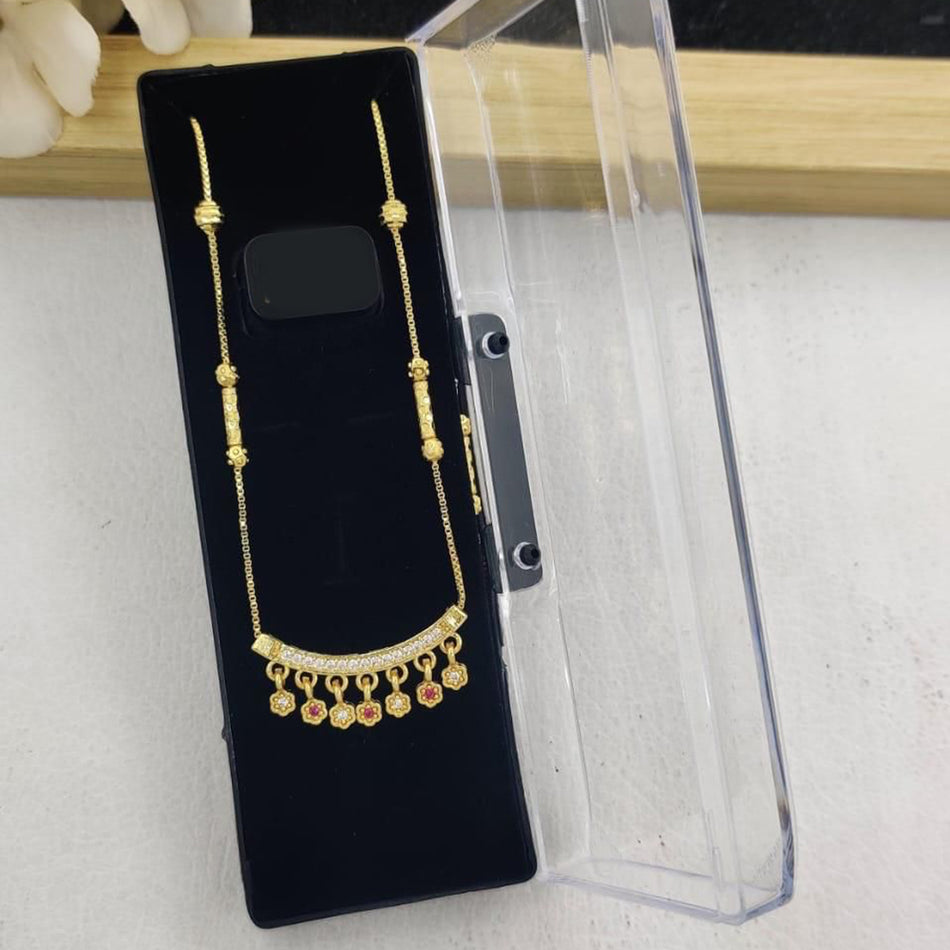 Rose Gold Plated Pota Necklace with Austrian Stones | Bridal Jewellery India