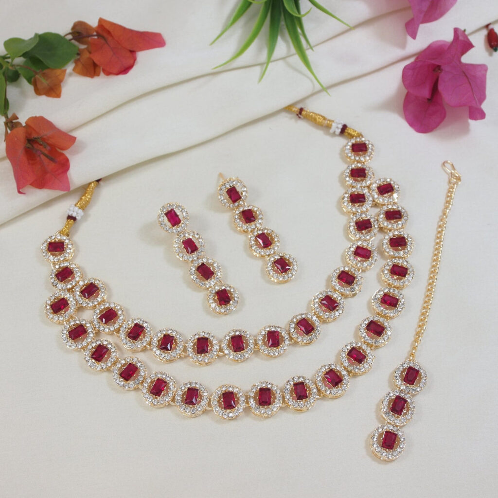 Gold Plated Multi Layer Necklace for Women | Bridal Jewellery India