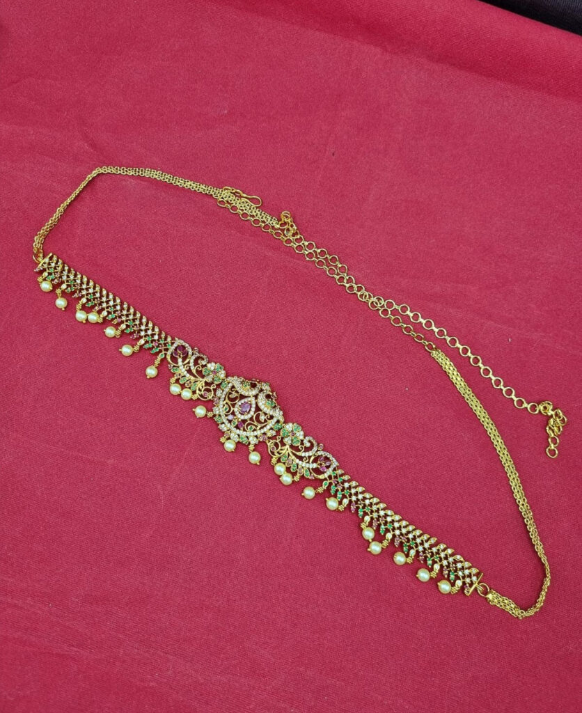 Peacock Filigree Chain in Silver | Bridal Jewellery India
