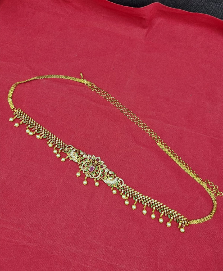 Gold Plated Temple Kamarband with Ad Stones | Bridal Jewellery India