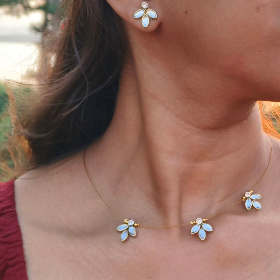 Elegant Kundan Necklace in Silver | Bridal Jewellery India