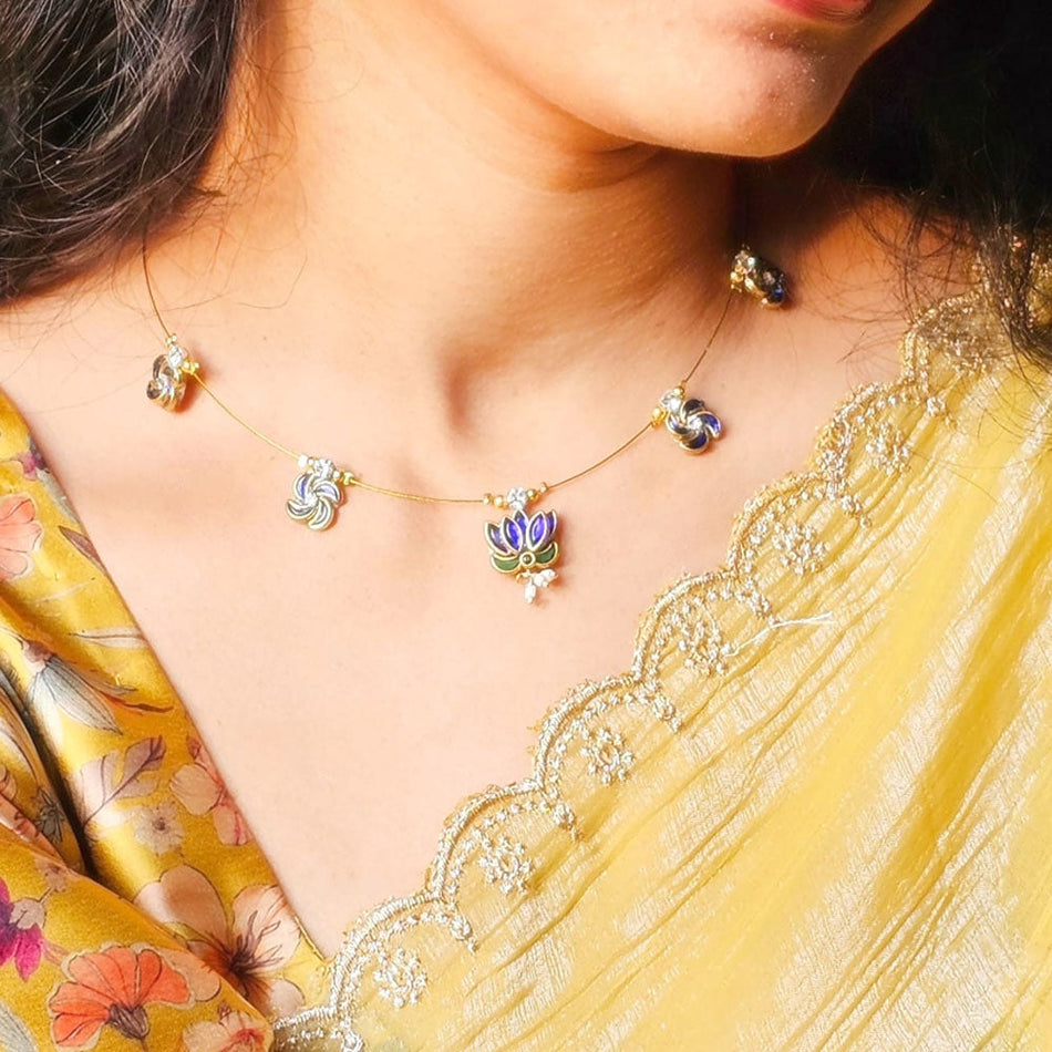 Invisible Necklace in Sterling Silver | Bridal Jewellery India