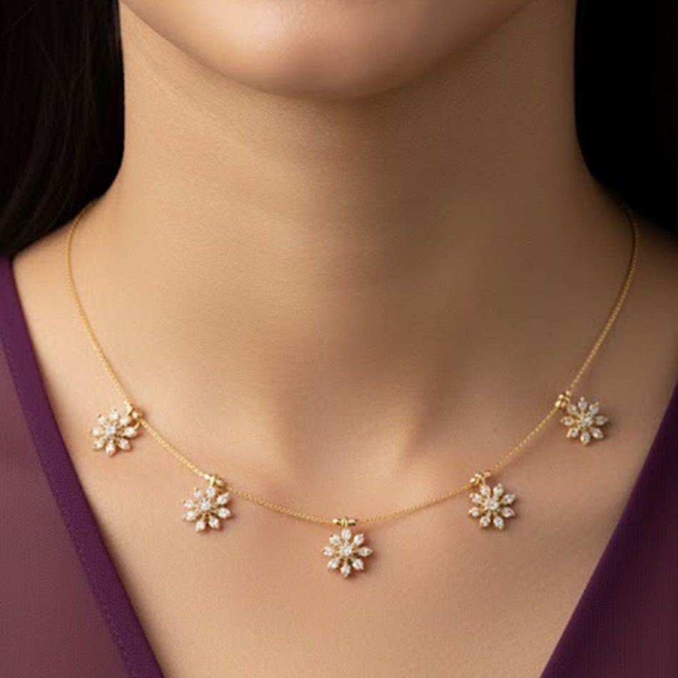 Elegant Rose Gold Plated Invisible Necklace | Bridal Jewellery India