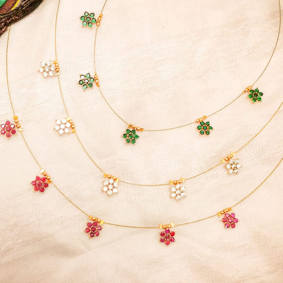 Elegant Rose Gold Plated Invisible Necklace | Bridal Jewellery India