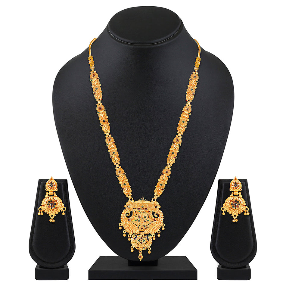 Gold Plated Traditional Wedding Necklace | Bridal Jewellery India