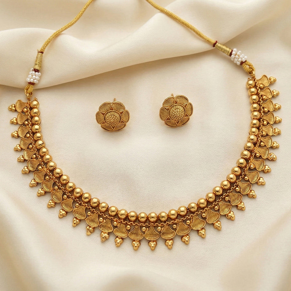 Gold Plated Necklace Set in High Gold Plated | Bridal Jewellery India