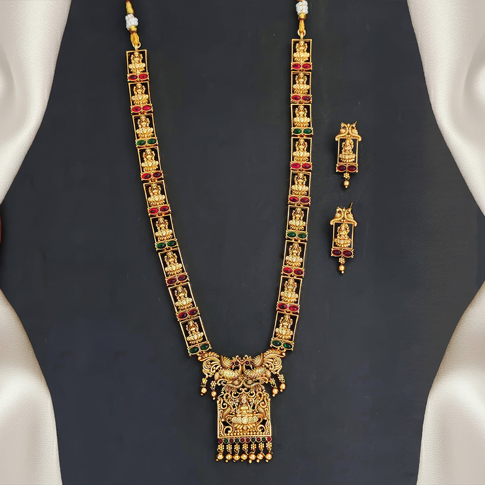 Graceful Pota Stone Pearl Necklace in Silver | Bridal Jewellery India