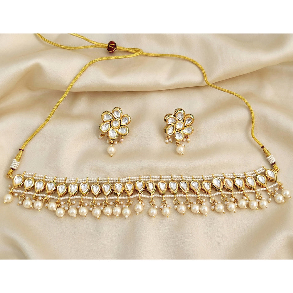 Kundan Choker Necklace in High Gold Plated | Bridal Jewellery India