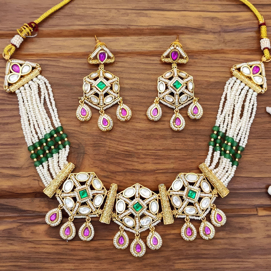 Rajwadi Choker in Oxidised Silver | Bridal Jewellery India