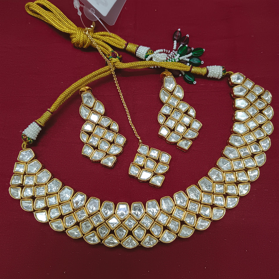 Kundan Choker Necklace in Gold Plated | Bridal Jewellery India