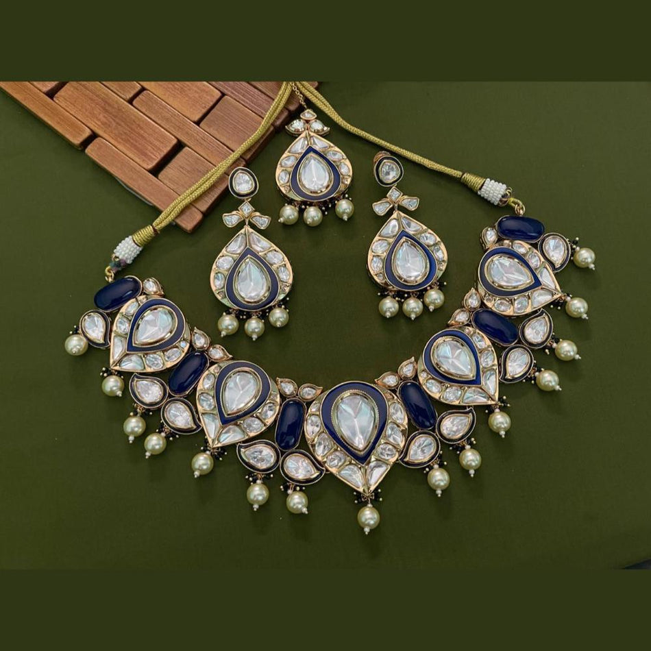 Heavy Polki Kundan Necklace in Gold Plated | Bridal Jewellery India