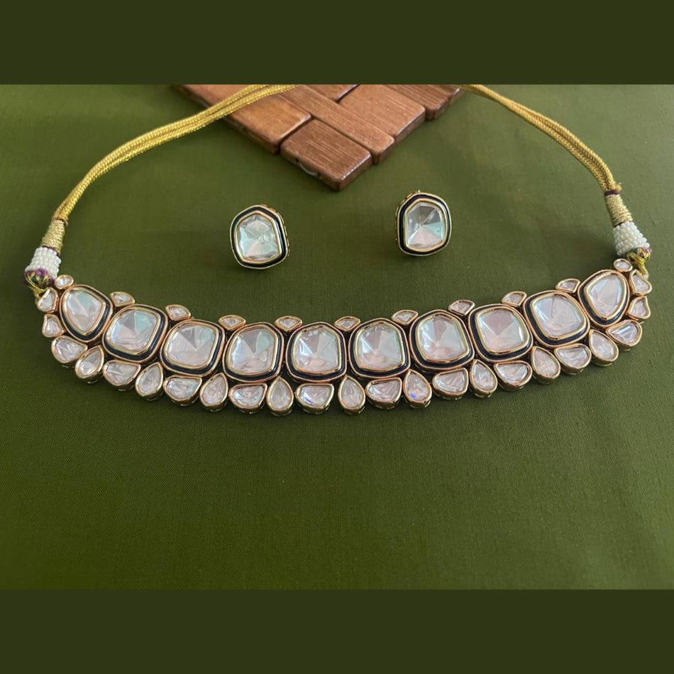Kundan Choker Necklace in Gold Plated for Special Occasions | Bridal Jewellery India