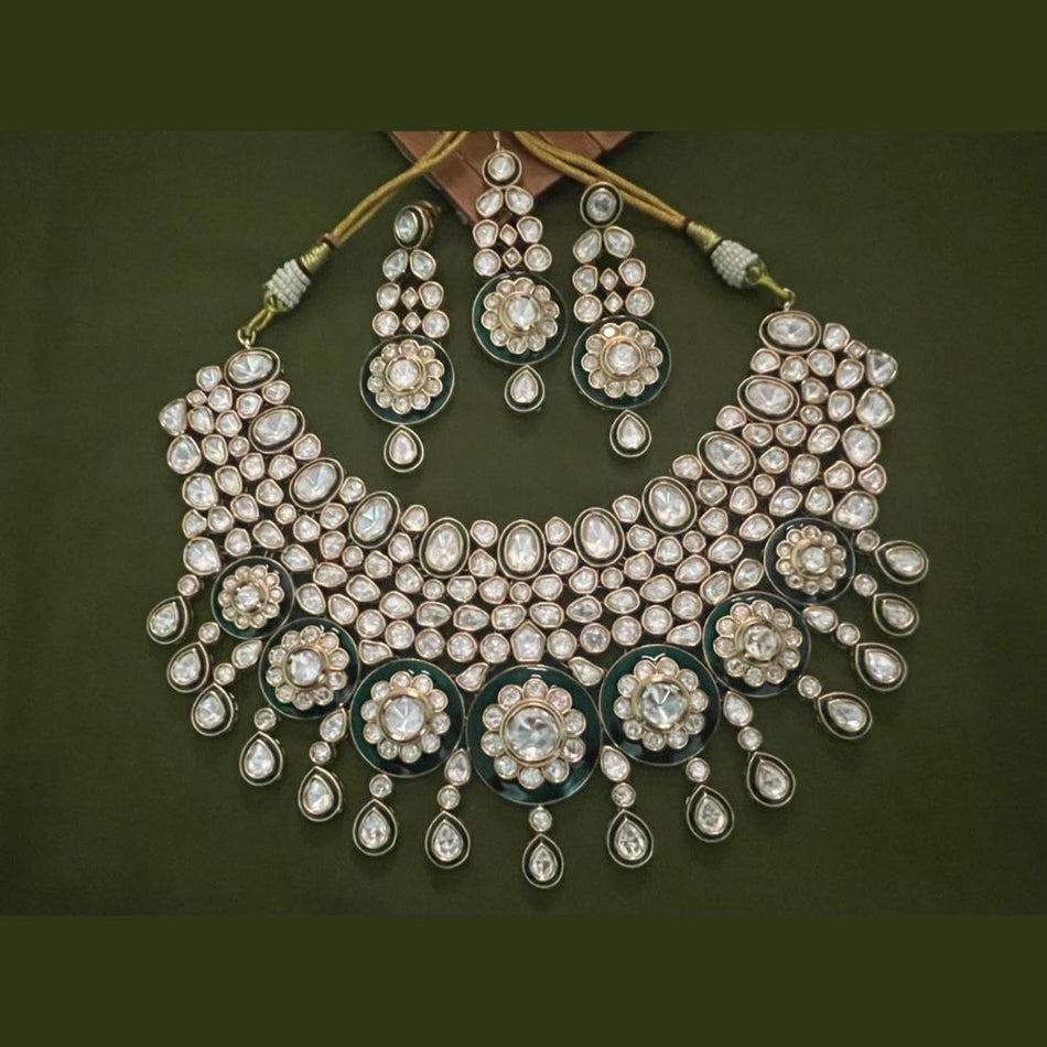 Heavy Polki Kundan Necklace in Premium Gold Plated | Bridal Jewellery India
