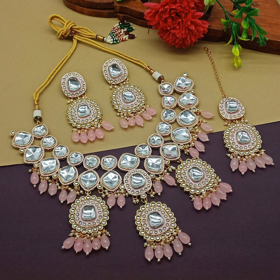 Kundan Choker Necklace in Gold Plated | Bridal Jewellery India