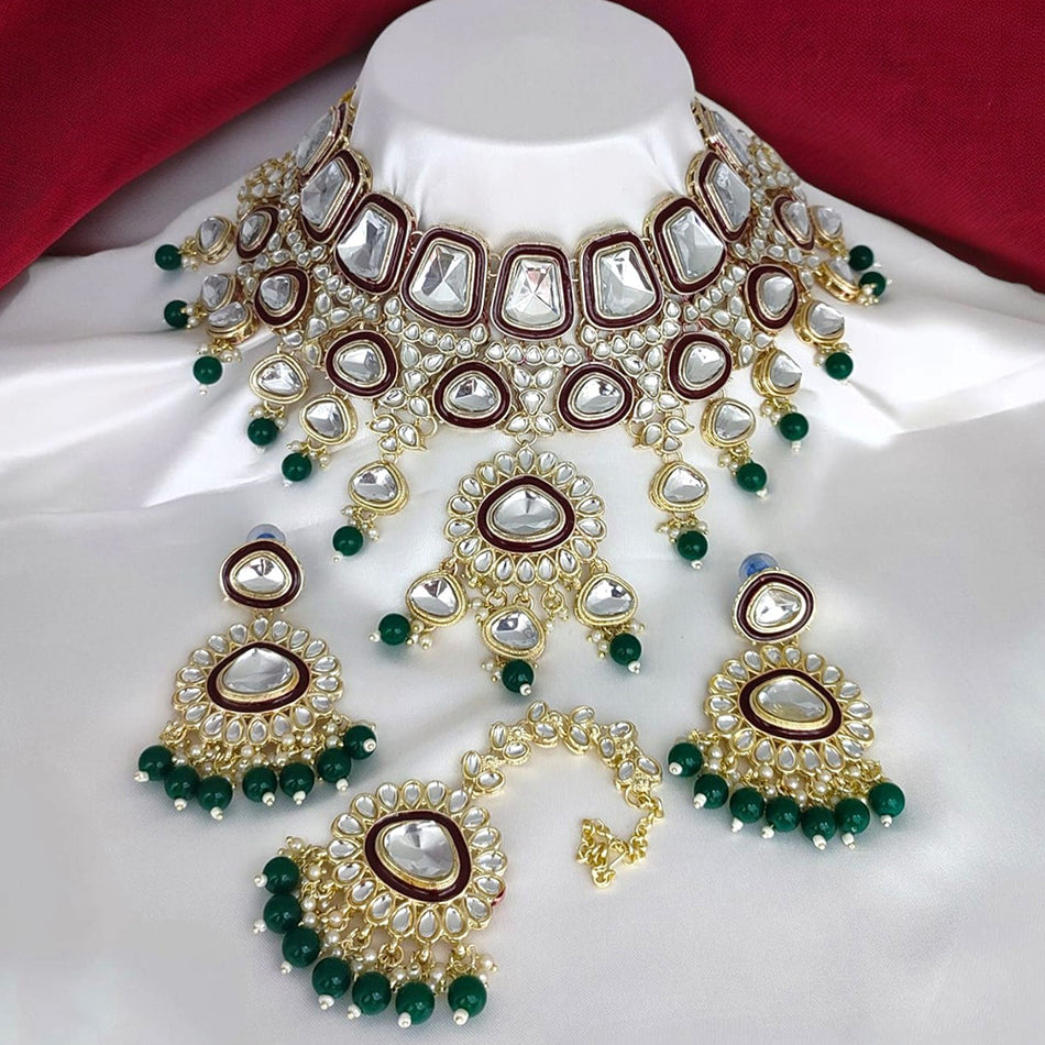 Gold Plated Kundan Choker Necklace for Bridal Wear | Bridal Jewellery India