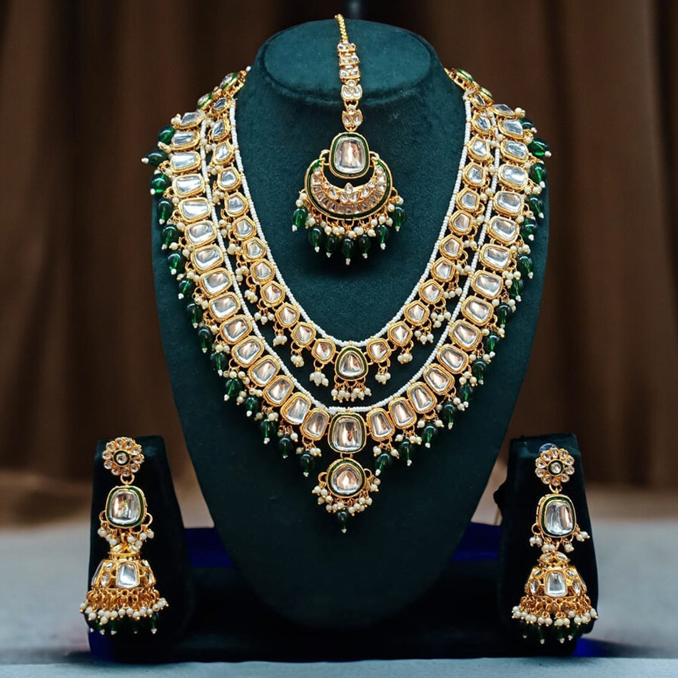 Kundan Necklace in Gold Plated for Occasion Wear | Bridal Jewellery India