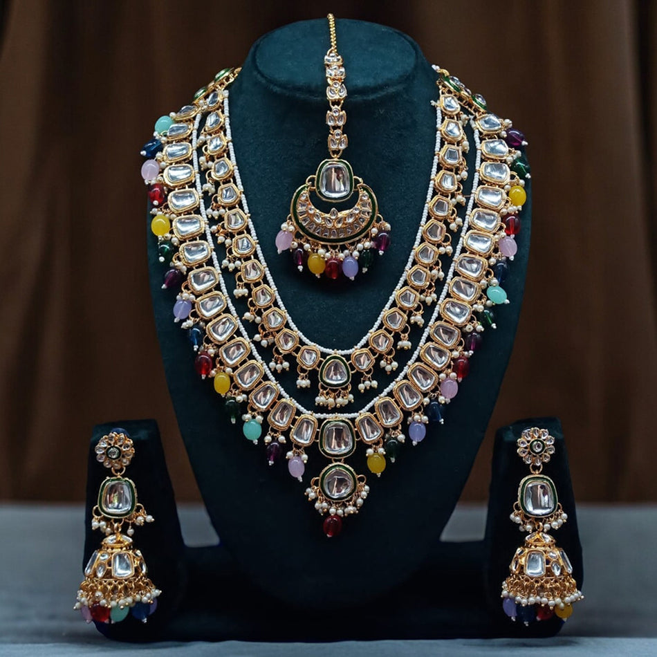 Kundan Choker Necklace in Gold Plated for Occasion Wear | Bridal Jewellery India