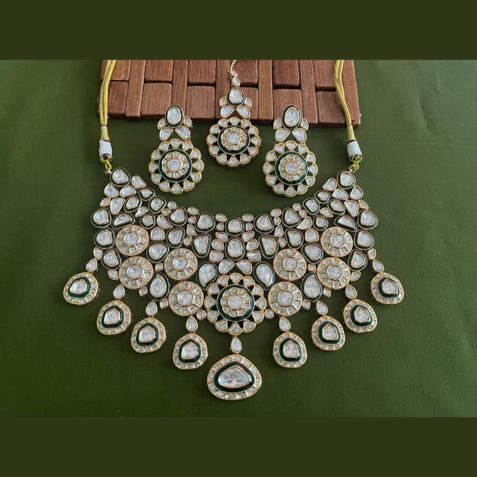 Kundan Choker Necklace in Gold Plated | Bridal Jewellery India