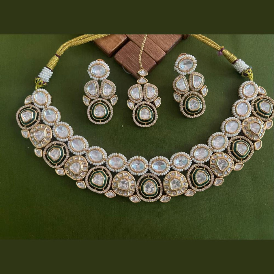 Gold Plated Kundan Necklace Set for Bridal | Bridal Jewellery India