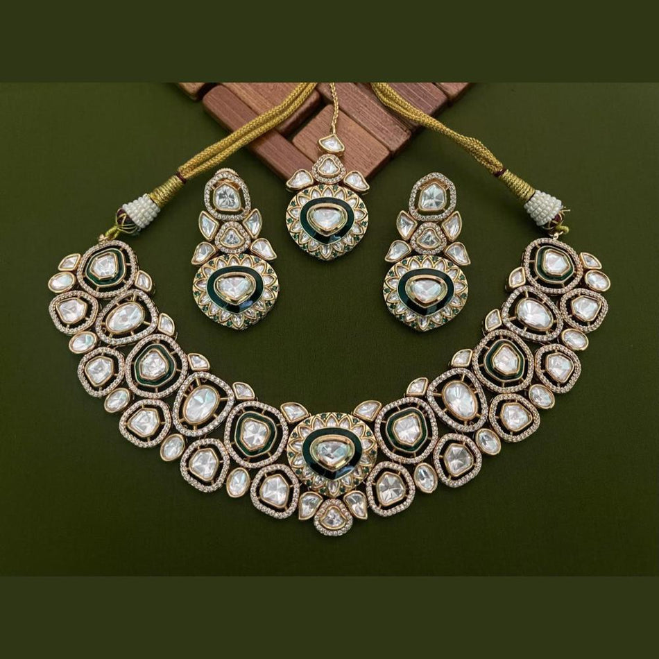Heavy Polki Kundan Necklace in Gold Plated for Bridal Wear | Bridal Jewellery India