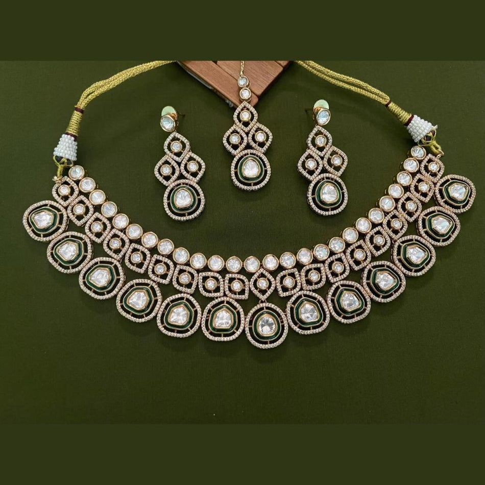 Kundan Choker Necklace in Gold Plated | Bridal Jewellery India