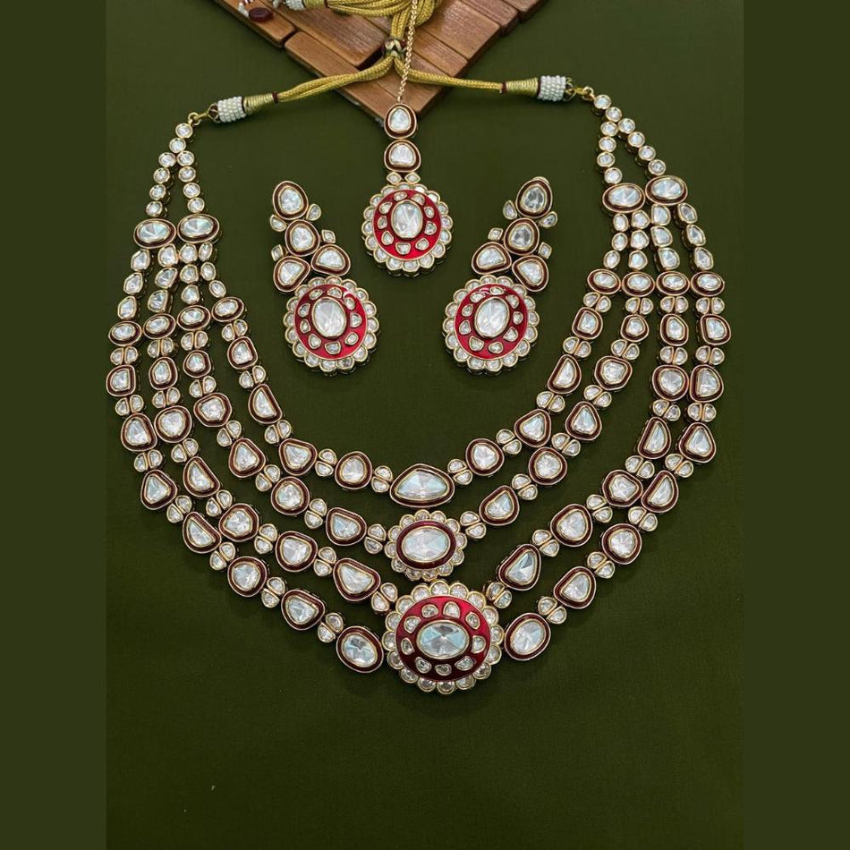Gold Plated Kundan Necklace Set for Bridal | Bridal Jewellery India