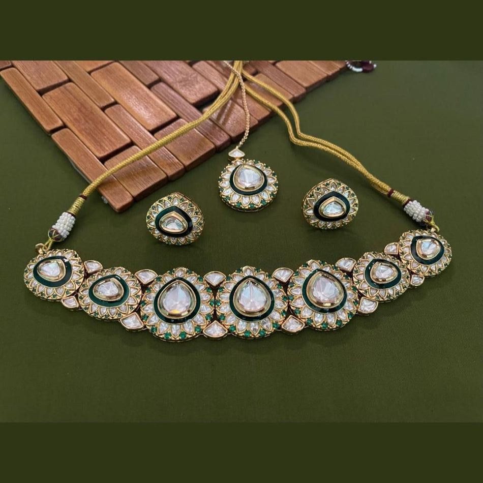 Kundan Choker Necklace in Gold Plated | Bridal Jewellery India