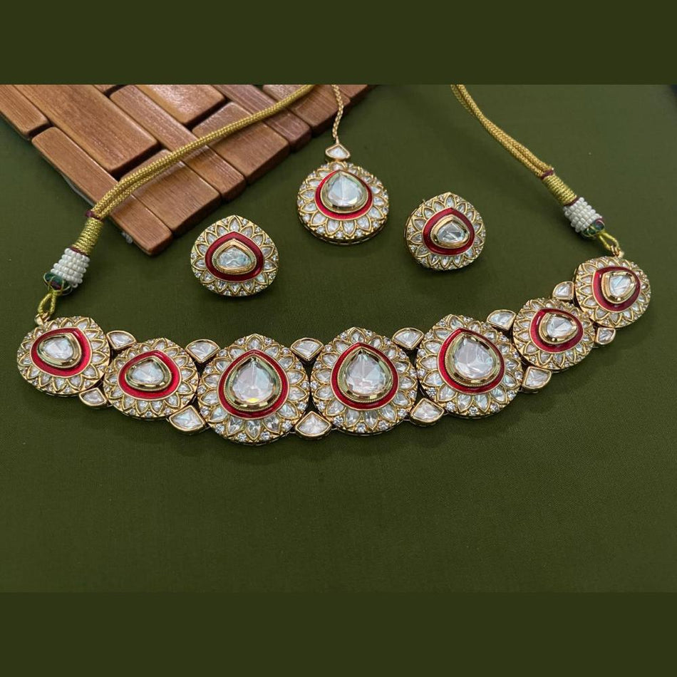 Kundan Choker Necklace in Gold Plated | Bridal Jewellery India