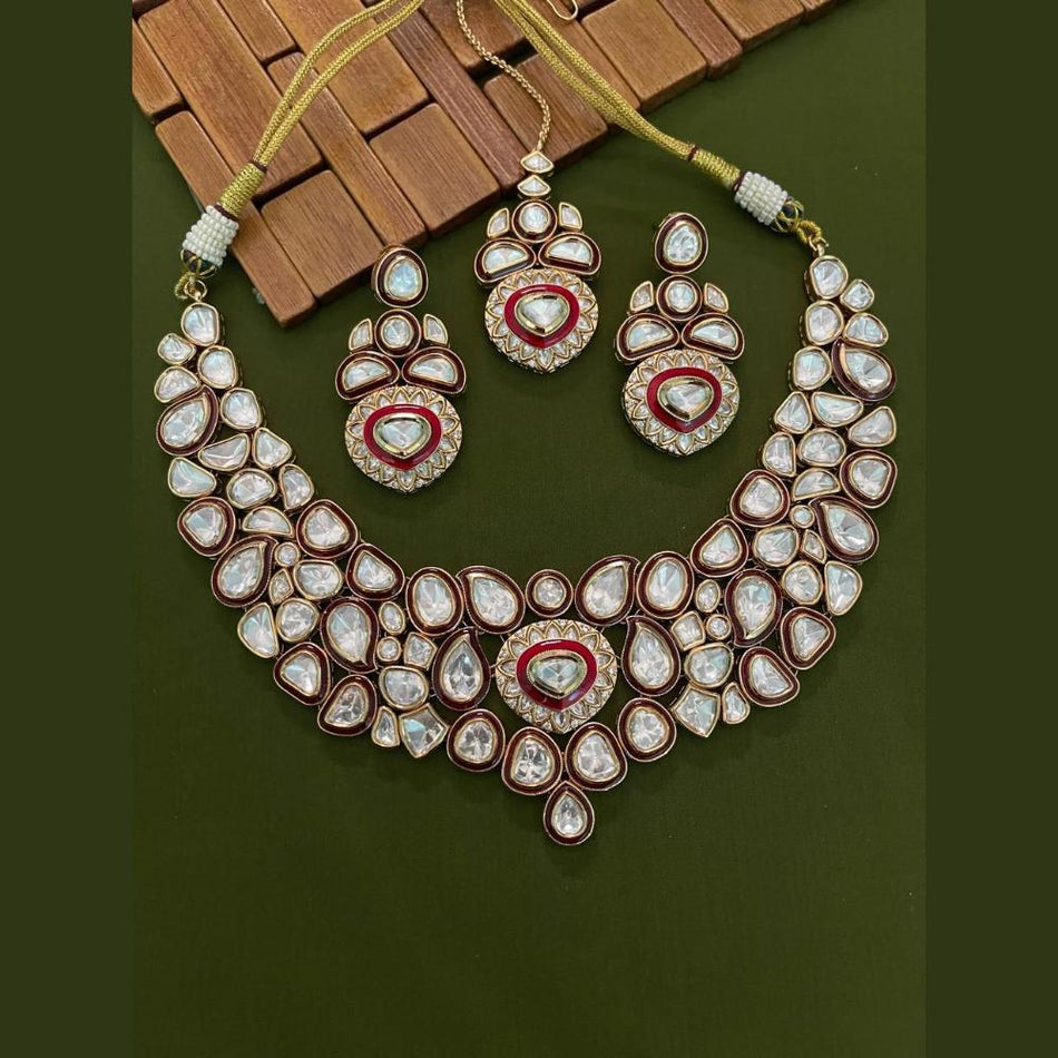 Heavy Polki Kundan Necklace in Premium Gold Plated | Bridal Jewellery India