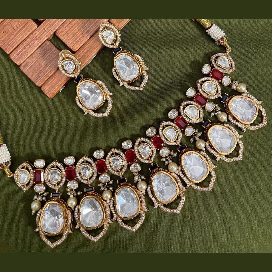 Kundan Choker Necklace in Gold Plated | Bridal Jewellery India
