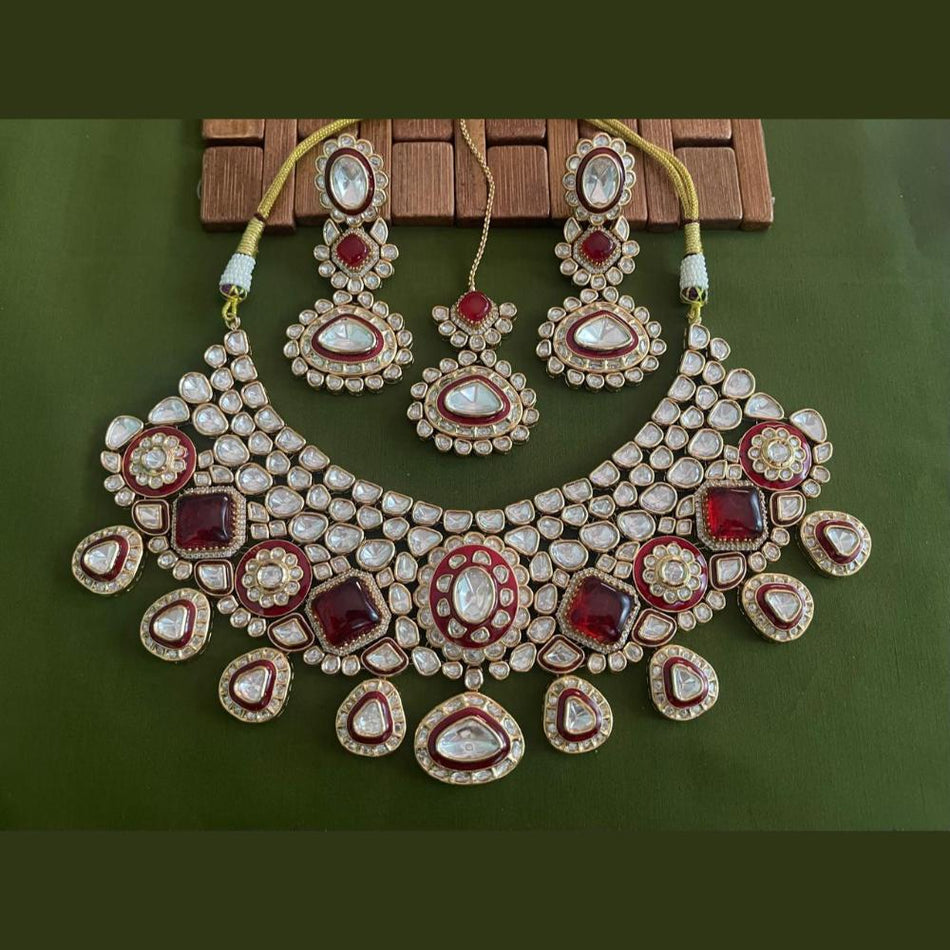 Kundan Choker Necklace in Gold Plated | Bridal Jewellery India