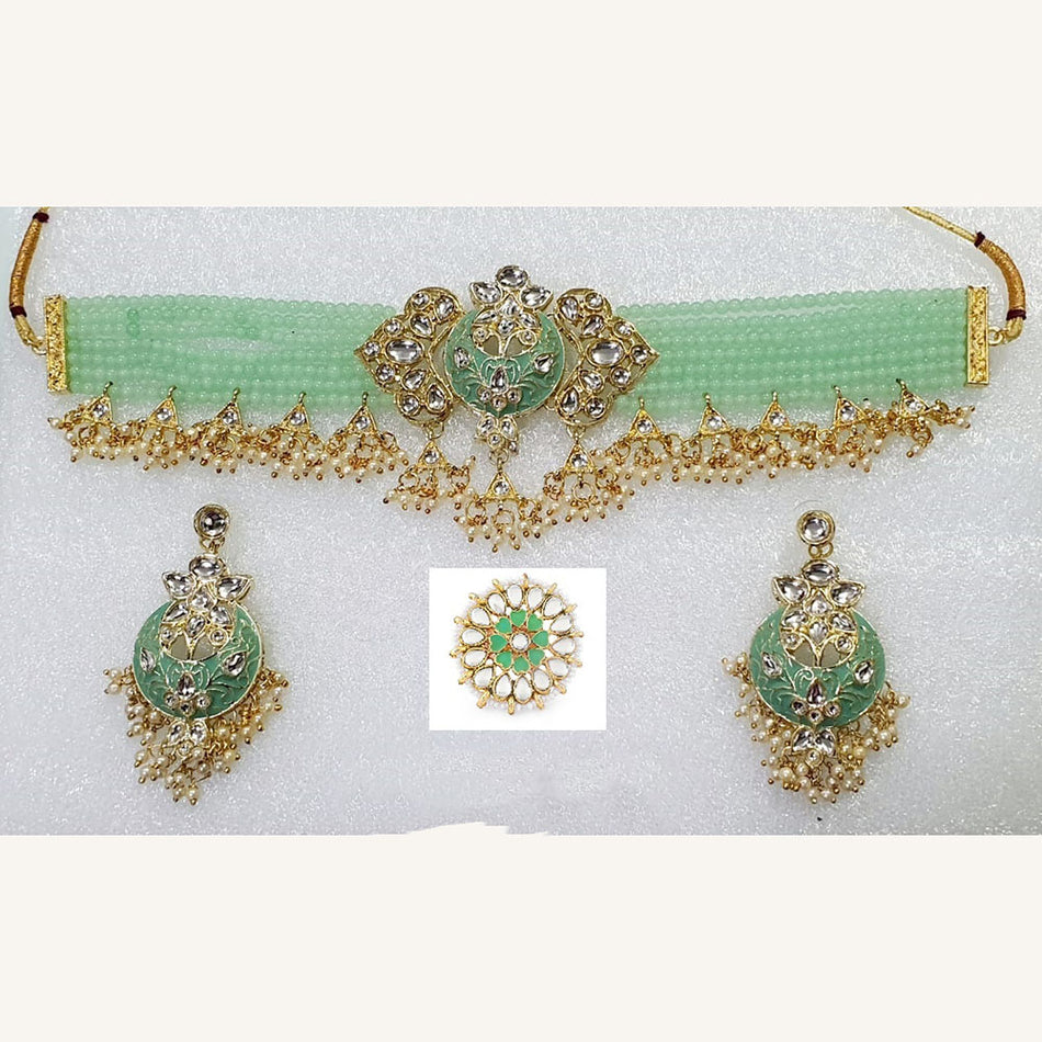 Kundan Choker Necklace in Gold Plated with Stones | Bridal Jewellery India