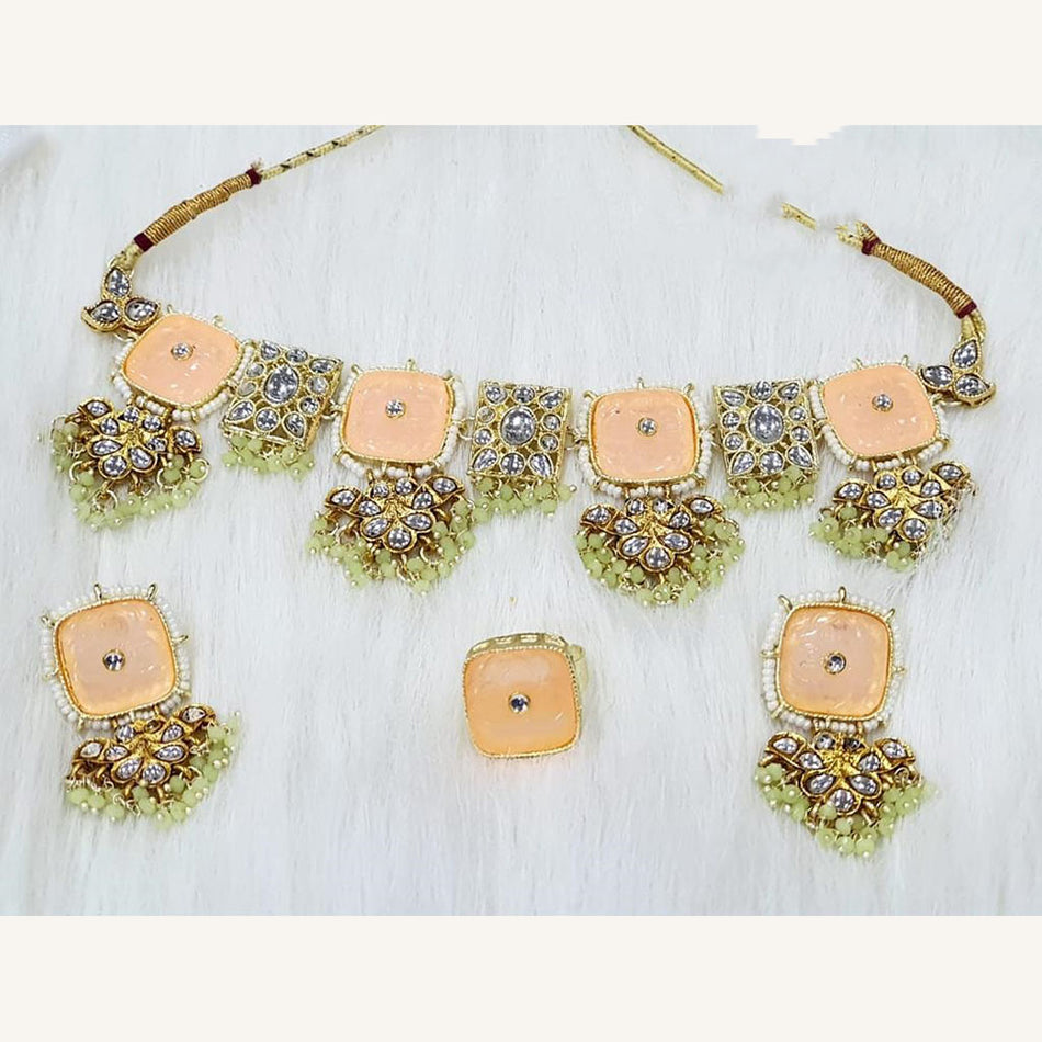 Kundan Choker Necklace in Gold Plated with Stones | Bridal Jewellery India