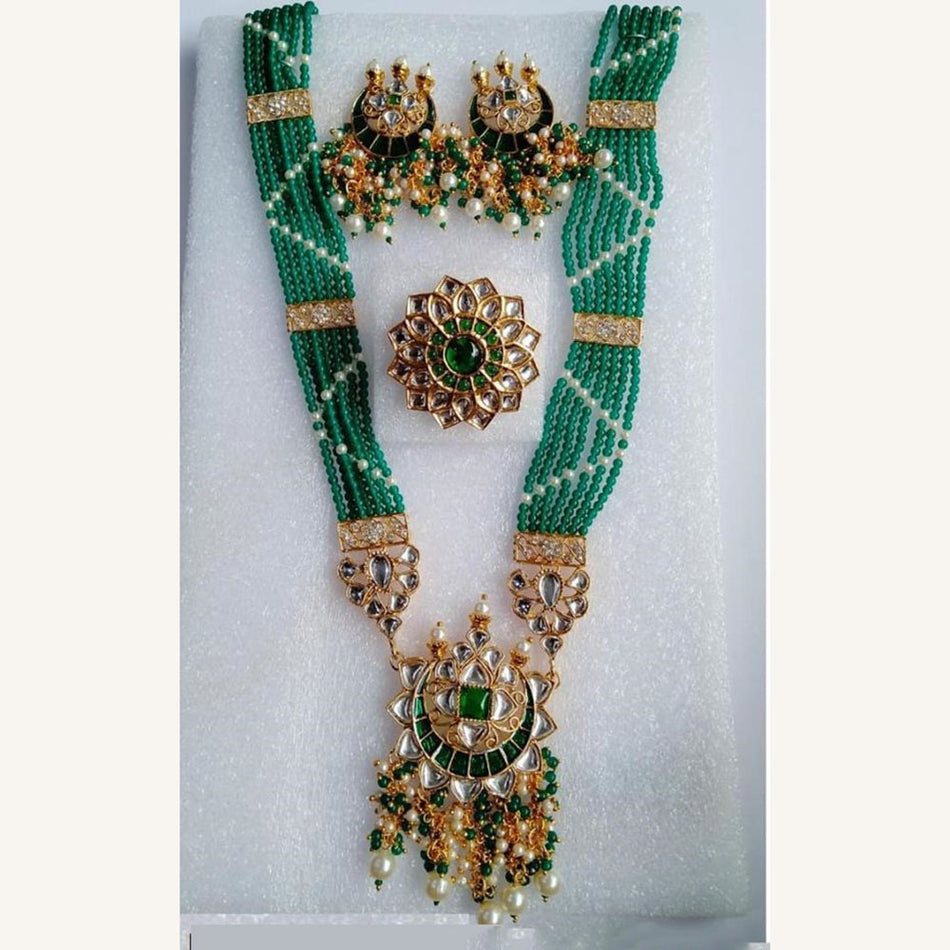 Kundan Necklace in Gold Plated with Pearl   Stone | Bridal Jewellery India