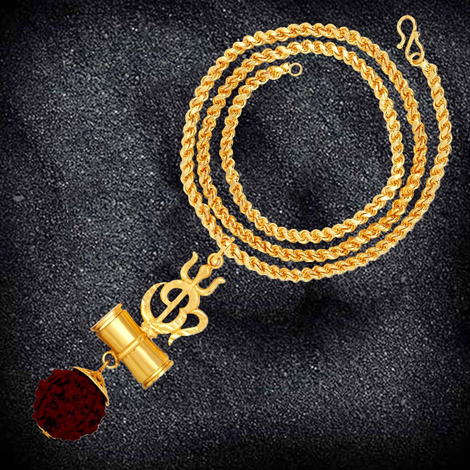 Mandala Rudraksha Necklace in Gold Tone | Bridal Jewellery India