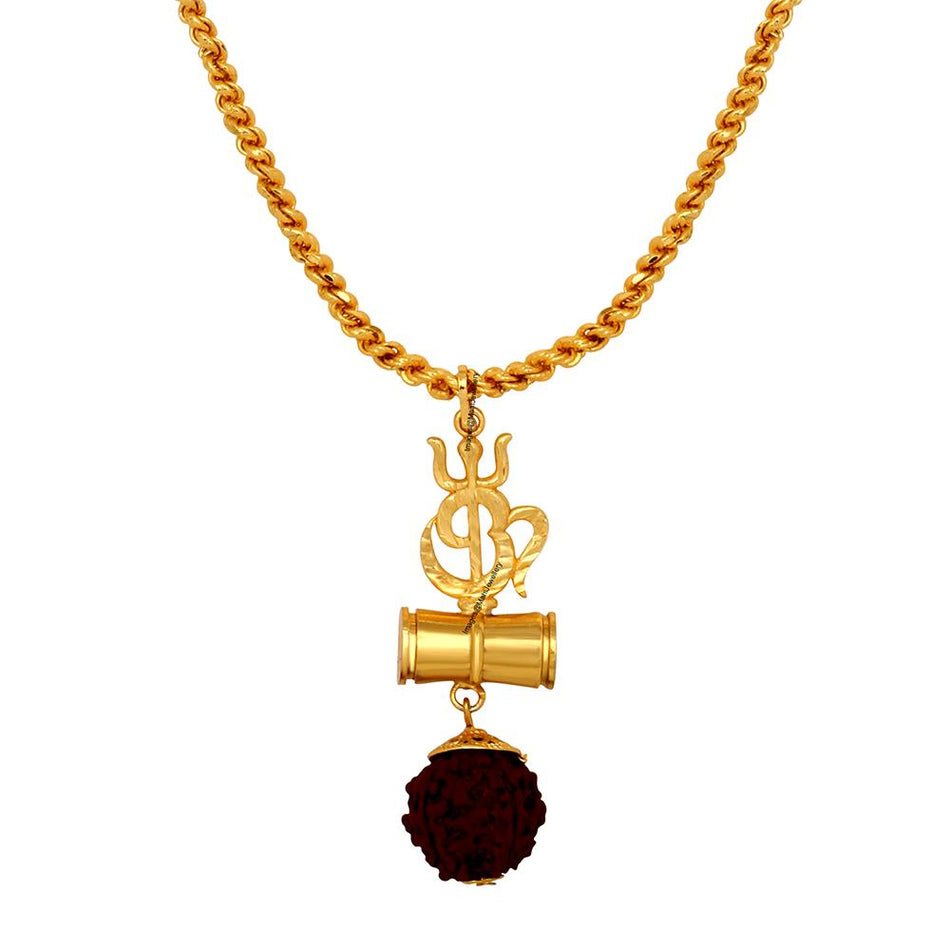 Mandala Rudraksha Necklace in Gold Tone | Bridal Jewellery India