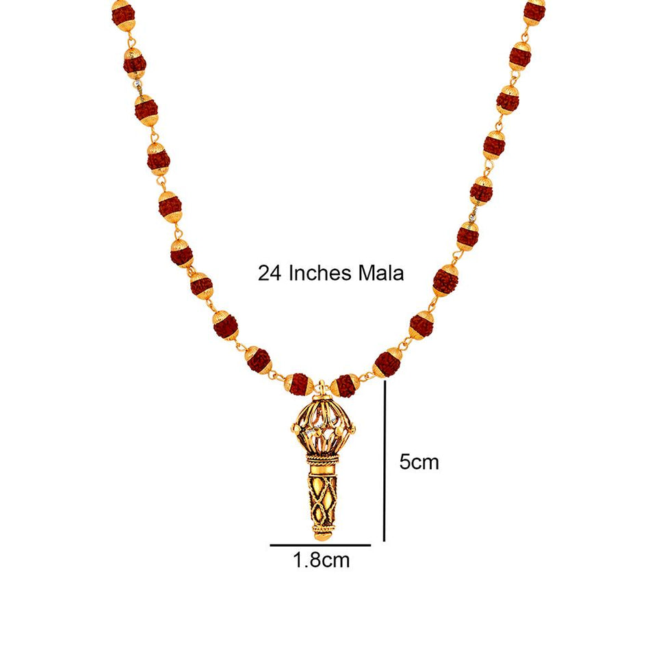 Mahi Lord Hanuman Gada in Oxidised Silver for Men with 24 | Bridal Jewellery India