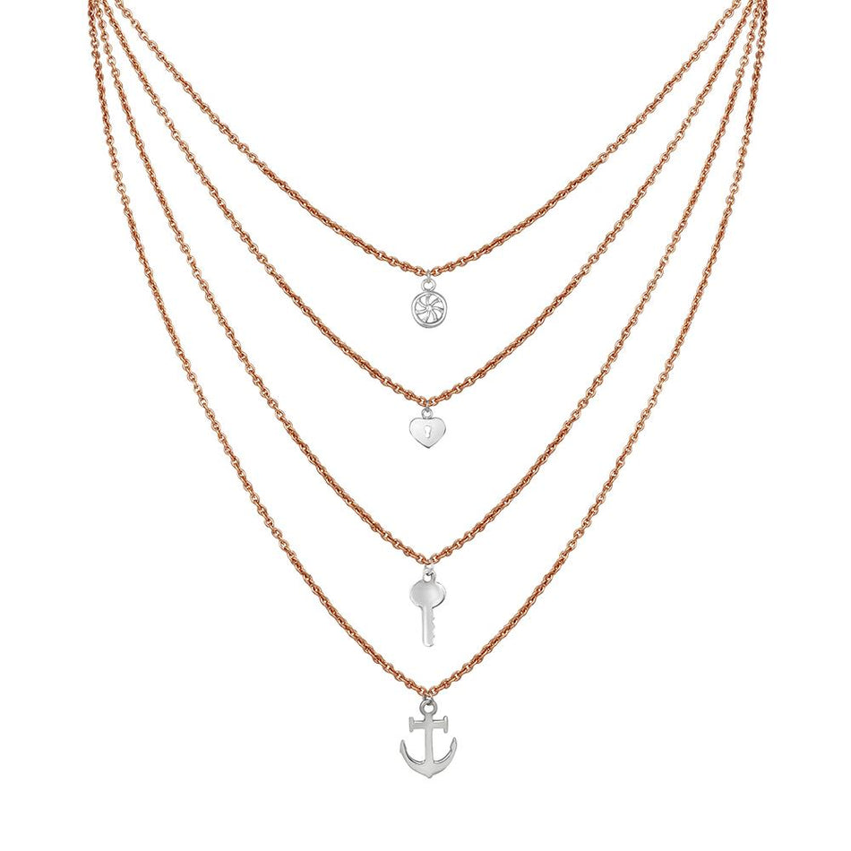 Multilayer Chain Necklace in Sterling Silver | Bridal Jewellery India